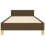Dark brown fabric bed frame with headboard 80x200 cm by , Beds and slatted bases - Ref: Foro24-3125093, Price: 145,22 €, Disc...
