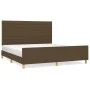 Bed frame with headboard in brown fabric 160x200 cm by , Beds and slatted bases - Ref: Foro24-3125149, Price: 214,92 €, Disco...