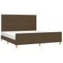 Bed frame with headboard in brown fabric 160x200 cm by , Beds and slatted bases - Ref: Foro24-3125149, Price: 214,92 €, Disco...