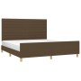 Bettgestell mit Kopfteil aus braunem Stoff 160x200 cm von , Betten und Lattenroste - Ref: Foro24-3125149, Preis: 221,58 €, Ra...