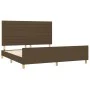 Bed frame with headboard in brown fabric 160x200 cm by , Beds and slatted bases - Ref: Foro24-3125149, Price: 214,92 €, Disco...