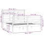 Estructura de cama madera maciza 150x200 cm