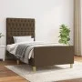 Estructura de cama con cabecero de tela marrón oscuro 90x200 cm de , Camas y somieres - Ref: Foro24-3125271, Precio: 154,18 €...