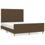 Dark brown fabric bed frame with headboard 140x190cm by , Beds and slatted bases - Ref: Foro24-3125376, Price: 217,95 €, Disc...