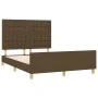 Dark brown fabric bed frame with headboard 140x190cm by , Beds and slatted bases - Ref: Foro24-3125376, Price: 211,11 €, Disc...