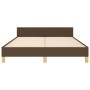 Dark brown fabric bed frame with headboard 140x190cm by , Beds and slatted bases - Ref: Foro24-3125376, Price: 217,95 €, Disc...