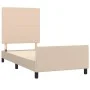 Cappuccino synthetic leather headboard bed frame 90x190 cm by , Beds and slatted bases - Ref: Foro24-3125426, Price: 140,70 €...