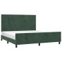 Estructura cama con cabecero terciopelo verde oscuro 160x200 cm de , Camas y somieres - Ref: Foro24-3125644, Precio: 270,62 €...