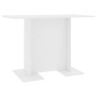 Mesa de comedor de madera contrachapada blanco 110x60x75 cm