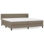 Box spring bed with taupe gray fabric mattress 200x200 cm by , Beds and slatted bases - Ref: Foro24-3126433, Price: 622,62 €,...