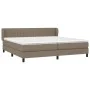 Box spring bed with taupe gray fabric mattress 200x200 cm by , Beds and slatted bases - Ref: Foro24-3126433, Price: 622,62 €,...