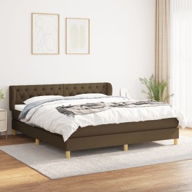 Box spring bed with dark brown fabric mattress 160x200 cm by , Beds and slatted bases - Ref: Foro24-3127056, Price: 516,27 €,...