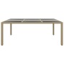 Mesa jardín vidrio templado ratán sintético beige 200x150x75 cm
