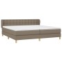 Box spring bed with taupe gray fabric mattress 200x200 cm by , Beds and slatted bases - Ref: Foro24-3127153, Price: 652,41 €,...