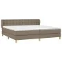Box spring bed with taupe gray fabric mattress 200x200 cm by , Beds and slatted bases - Ref: Foro24-3127153, Price: 651,81 €,...