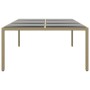 Mesa jardín vidrio templado ratán sintético beige 200x150x75 cm