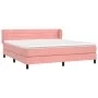Box spring bed with pink velvet mattress 160x200 cm by , Beds and slatted bases - Ref: Foro24-3127564, Price: 447,80 €, Disco...