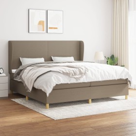 Box spring bed with taupe gray fabric mattress 200x200 cm by , Beds and slatted bases - Ref: Foro24-3128393, Price: 761,15 €,...