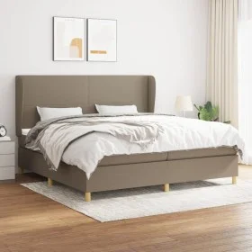 Cama box spring con colchón tela gris taupe 200x200 cm de , Camas y somieres - Ref: Foro24-3128393, Precio: 746,47 €, Descuen...