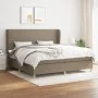 Box spring bed with taupe gray fabric mattress 200x200 cm by , Beds and slatted bases - Ref: Foro24-3128393, Price: 746,47 €,...