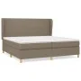 Box spring bed with taupe gray fabric mattress 200x200 cm by , Beds and slatted bases - Ref: Foro24-3128393, Price: 746,47 €,...