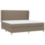 Box spring bed with taupe gray fabric mattress 200x200 cm by , Beds and slatted bases - Ref: Foro24-3128393, Price: 761,15 €,...