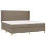 Box spring bed with taupe gray fabric mattress 200x200 cm by , Beds and slatted bases - Ref: Foro24-3128393, Price: 746,47 €,...