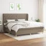Cama box spring con colchón tela gris taupe 200x200 cm de , Camas y somieres - Ref: Foro24-3128793, Precio: 887,37 €, Descuen...