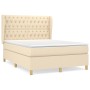 Boxspringbett mit cremefarbener Stoffmatratze 140x200 cm von , Betten und Lattenroste - Ref: Foro24-3128770, Preis: 570,97 €,...