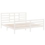 Estructura de cama sin colchón madera maciza blanco 200x200 cm