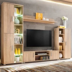 Wohnzimmer-Wandschrank für TV mit LED-Leuchten Sonoma-Eiche von vidaXL, TV-Möbel - Ref: Foro24-246029, Preis: 561,98 €, Rabat...
