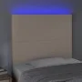 Headboard with LED lights cappuccino synthetic leather 80x5x118/128cm by , Headboards and footboards - Ref: Foro24-3122221, P...