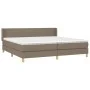 Box spring bed with taupe gray fabric mattress 200x200 cm by , Beds and slatted bases - Ref: Foro24-3130141, Price: 641,49 €,...