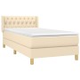 Box spring bed with cream fabric mattress 90x200 cm by , Beds and slatted bases - Ref: Foro24-3130486, Price: 293,85 €, Disco...