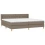 Box spring bed with taupe gray fabric mattress 200x200 cm by , Beds and slatted bases - Ref: Foro24-3130541, Price: 692,41 €,...