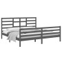 Estructura de cama sin colchón madera maciza gris 200x200 cm