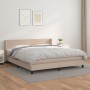 Cama box spring con colchón cuero sintético capuchino 160x200cm