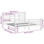 Estructura de cama sin colchón madera maciza gris 200x200 cm