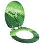 Asiento WC tapa de cierre suave MDF verde diseño gotas de agua