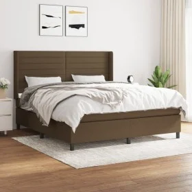 Box spring bed with dark brown fabric mattress 160x200 cm by , Beds and slatted bases - Ref: Foro24-3131524, Price: 535,96 €,...