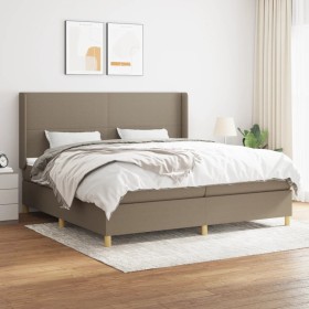 Cama box spring con colchón tela gris taupe 200x200 cm de , Camas y somieres - Ref: Foro24-3131861, Precio: 754,73 €, Descuen...