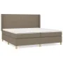 Box spring bed with taupe gray fabric mattress 200x200 cm by , Beds and slatted bases - Ref: Foro24-3131861, Price: 755,32 €,...
