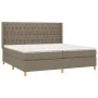 Box spring bed with taupe gray fabric mattress 200x200 cm by , Beds and slatted bases - Ref: Foro24-3132261, Price: 781,67 €,...