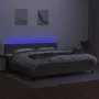 Box spring bed with mattress and LED lights taupe gray fabric 200x200 cm by , Beds and slatted bases - Ref: Foro24-3133265, P...