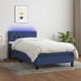 Box spring bed mattress and LED lights blue fabric 80x200 cm by , Beds and slatted bases - Ref: Foro24-3133355, Price: 303,64...