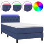 Box spring bed mattress and LED lights blue fabric 80x200 cm by , Beds and slatted bases - Ref: Foro24-3133355, Price: 303,64...