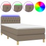 Boxspringbett mit LED-Matratze taupegrauer Stoff 100x200 cm von , Betten und Lattenroste - Ref: Foro24-3133937, Preis: 352,28...