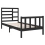 Estructura de cama sin colchón madera maciza negro 75x190 cm