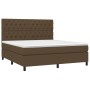 Box spring bed mattress LED lights dark brown fabric 160x200cm by , Beds and slatted bases - Ref: Foro24-3135128, Price: 611,...