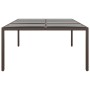 Mesa de jardín superficie de vidrio ratán marrón 200x150x75 cm